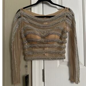 NWT Sivalia Couture Sheer Beaded Top 6